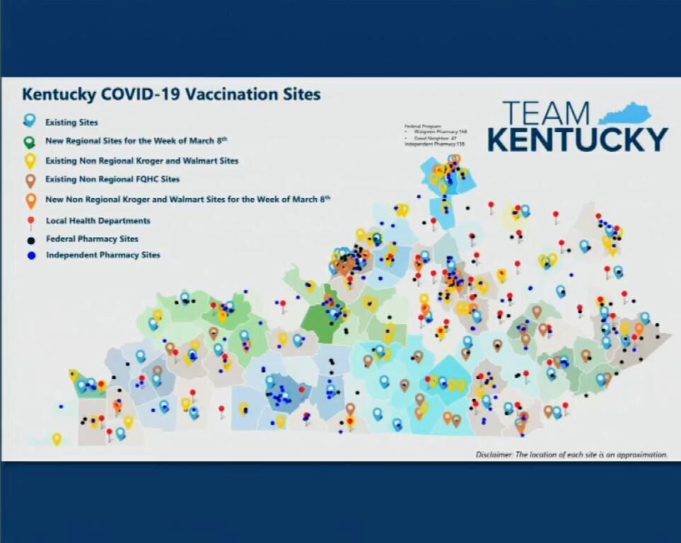 Vaccine site map 3/4/21